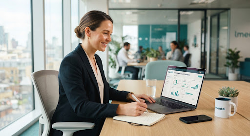 Consultor de IA trabajando con un cliente